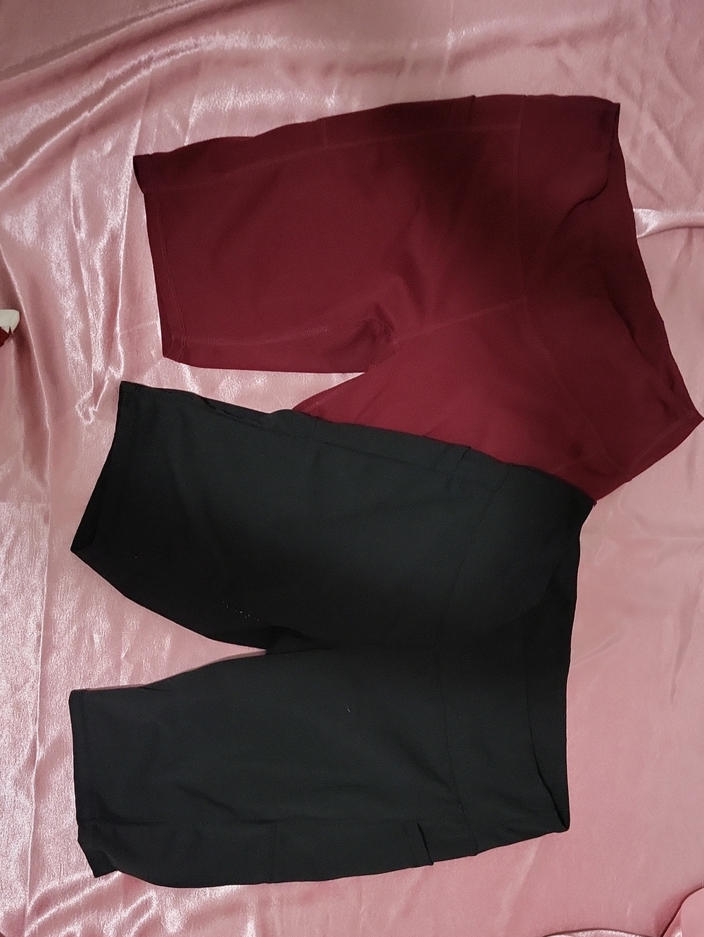 Womens 2 Pairs Amazon Brand Biker Shorts  Maroon And Black XL